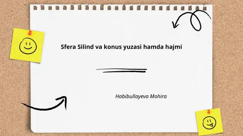 Sfera Silind va konus yuzasi hamda hajmi