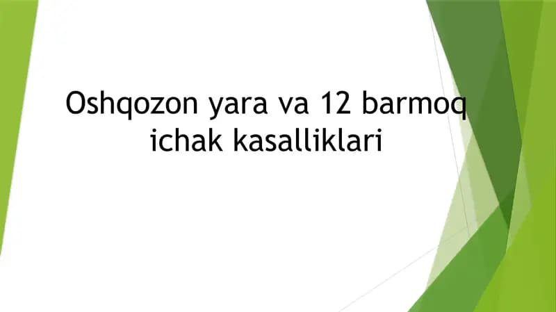 Oshqozon yarasining sababi va muxiti