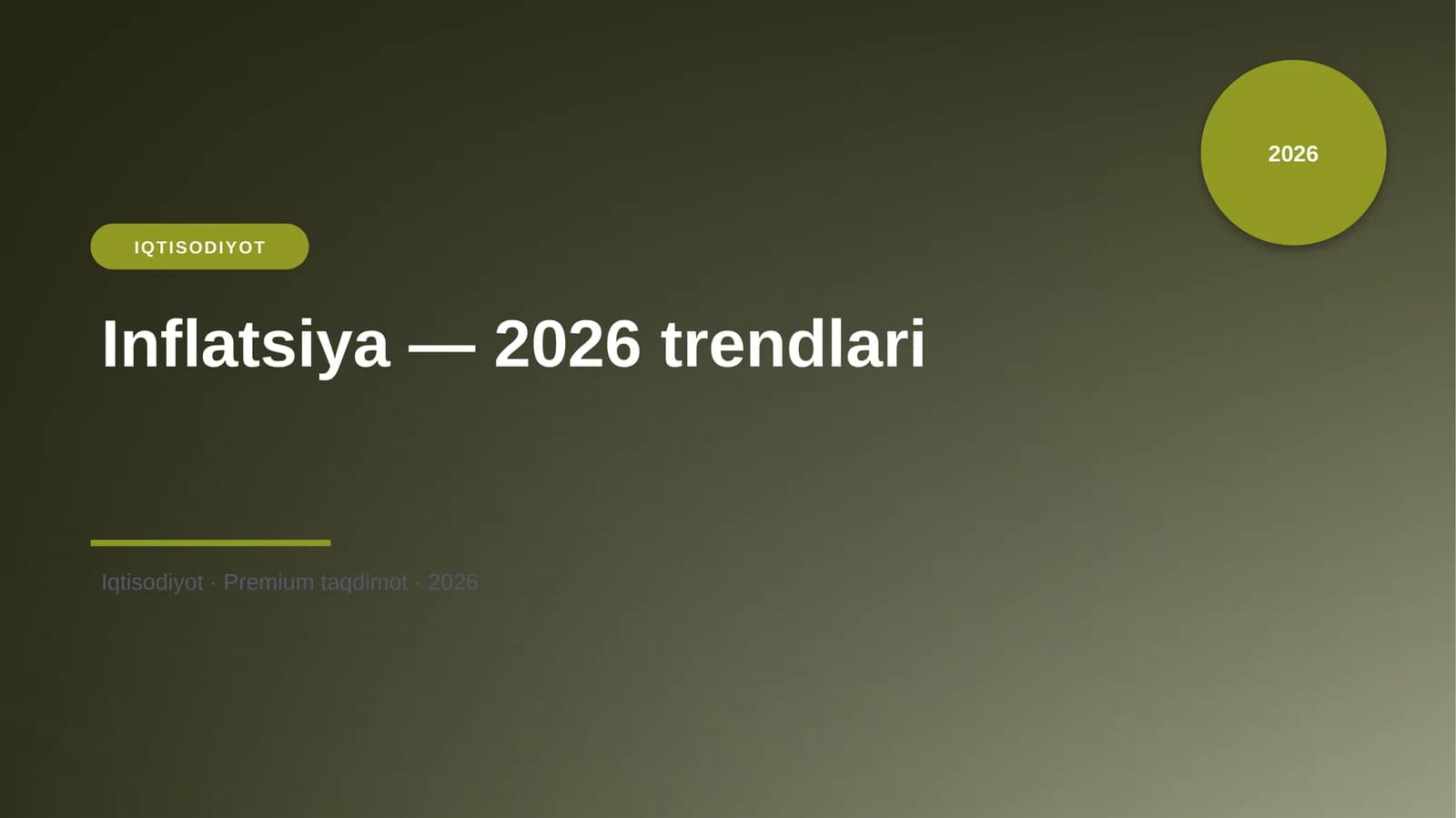 Inflatsiya — 2026 trendlari