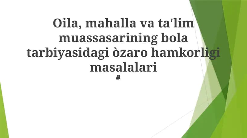 Oiladagi o'zaro hamkorlik