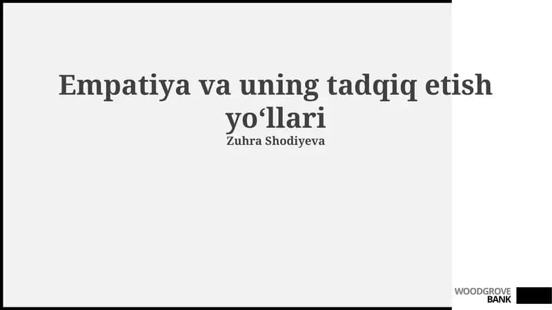 Empatiya va uning tadqiq etish yoʻllari