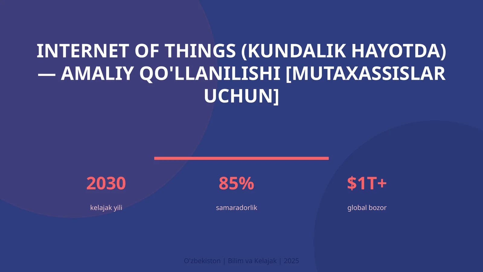 Internet of Things (kundalik hayotda) — amaliy qo'llanilishi [mutaxassislar uchun]