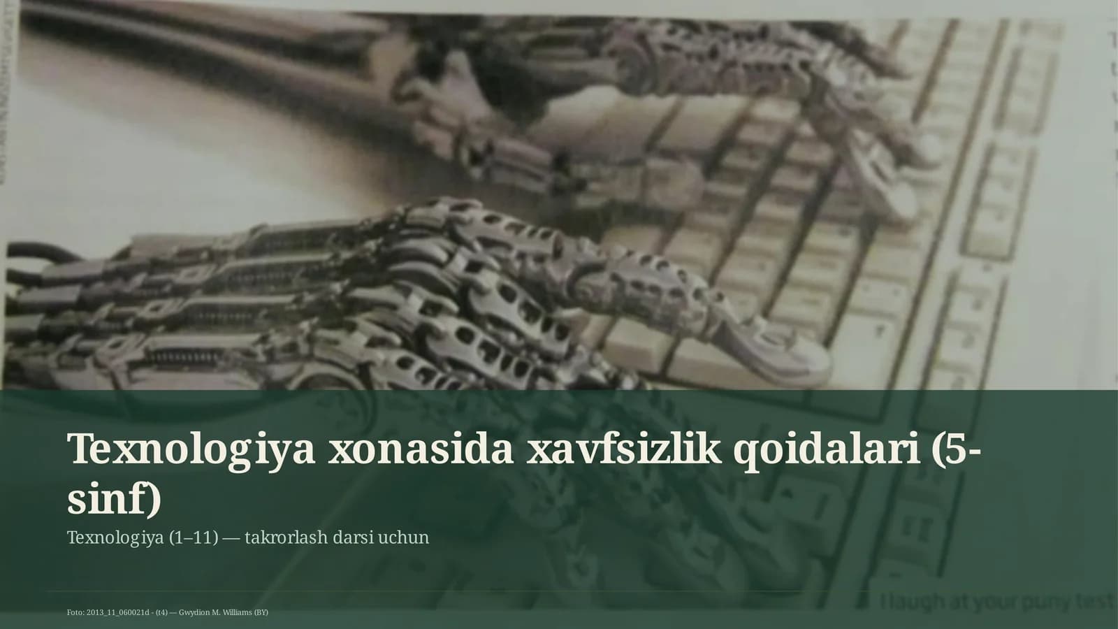 Texnologiya xonasida xavfsizlik qoidalari (5-sinf)