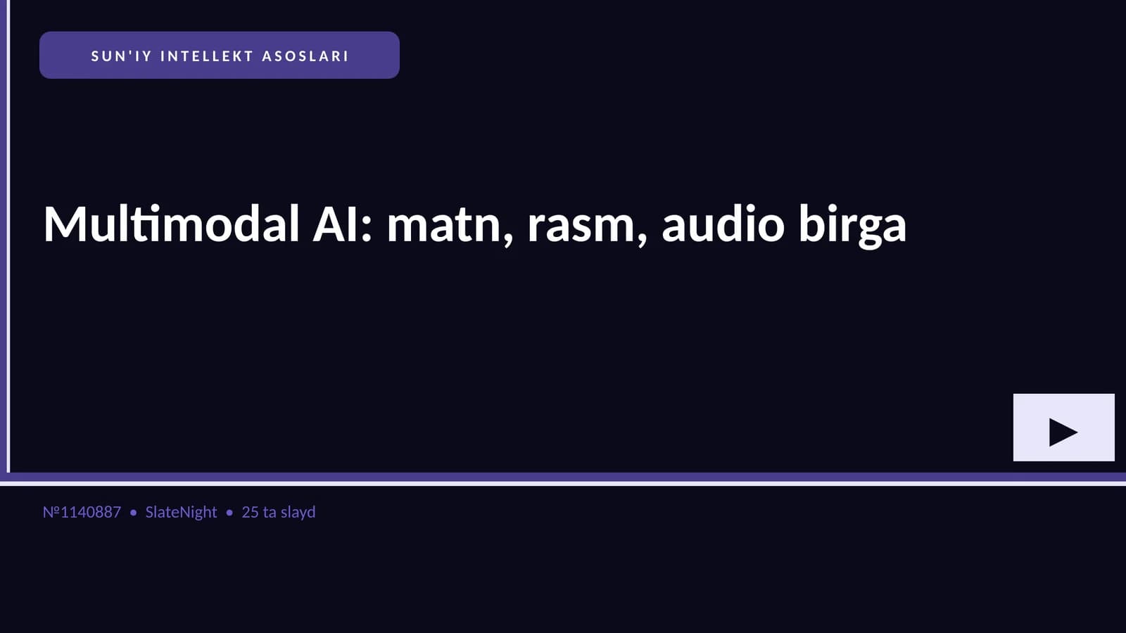 SUN'IY INTELLEKT ASOSLARI