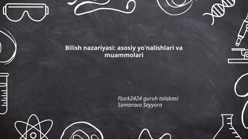 Bilish nazariyasi: asosiy yo'nalishlari va muammolari