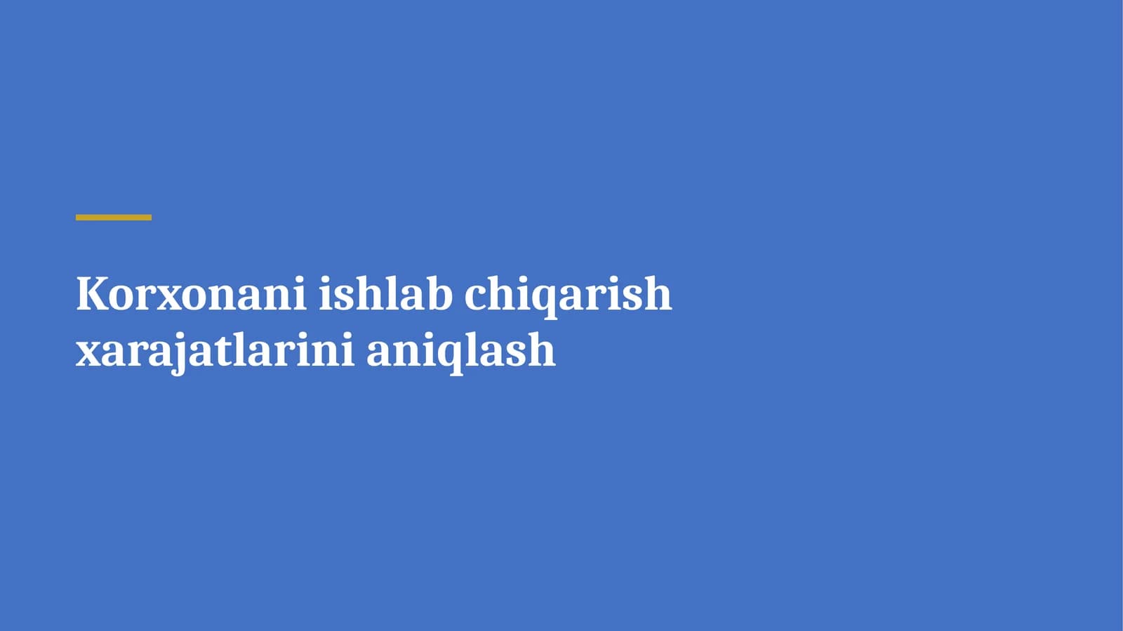 Ishlab chiqarish xarajatlari