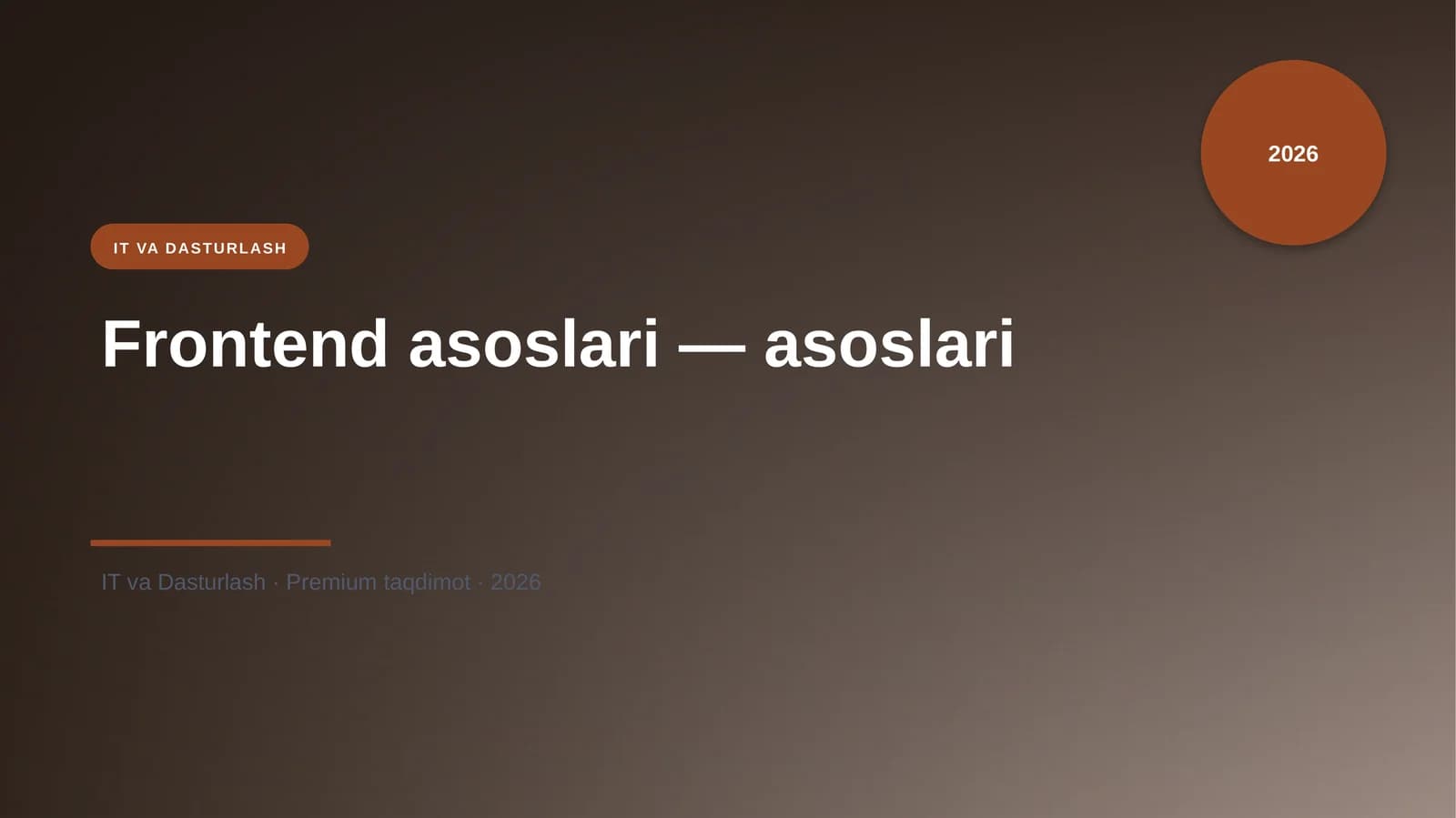 Frontend asoslari — asoslari