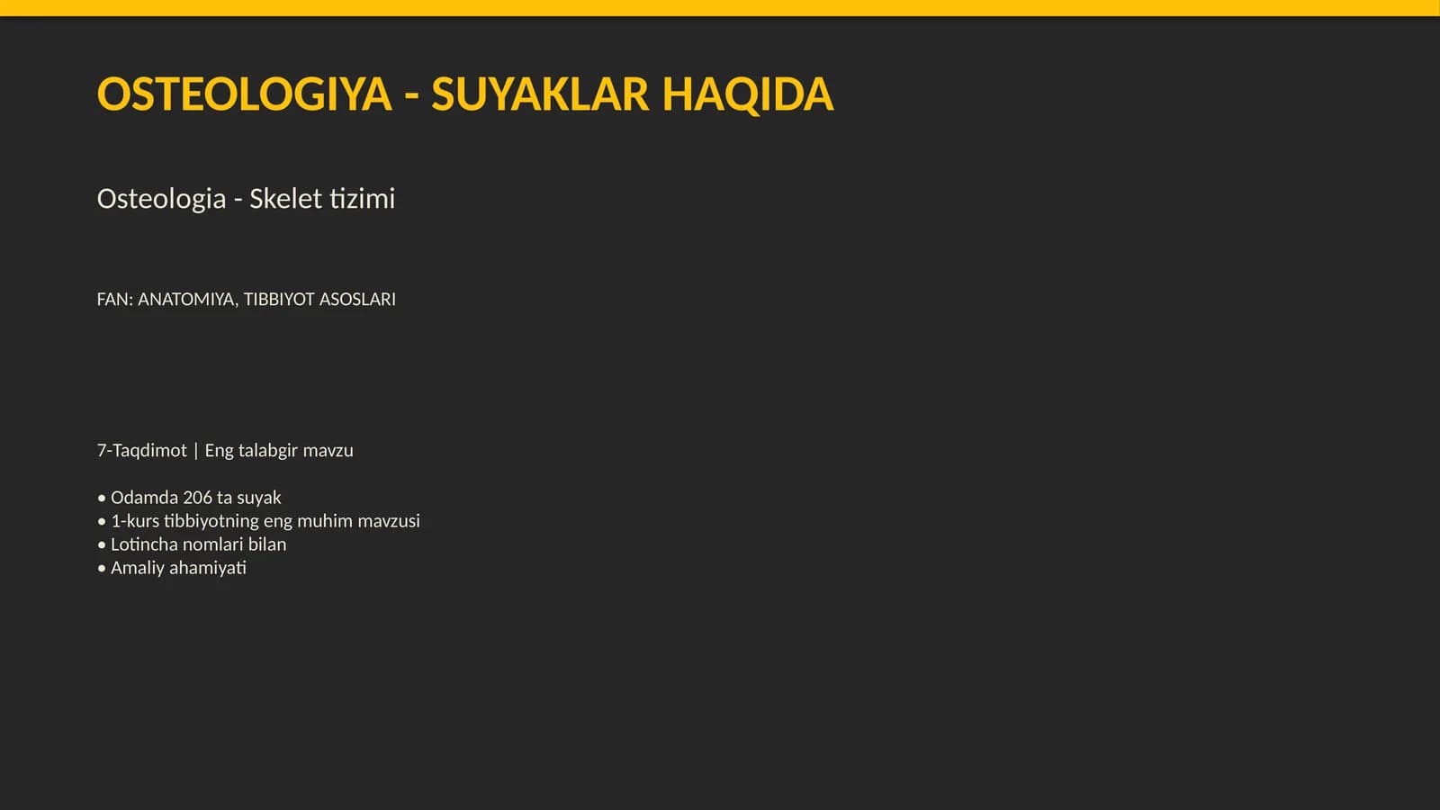 Osteologiya suyaklar haqida | Taqdimot