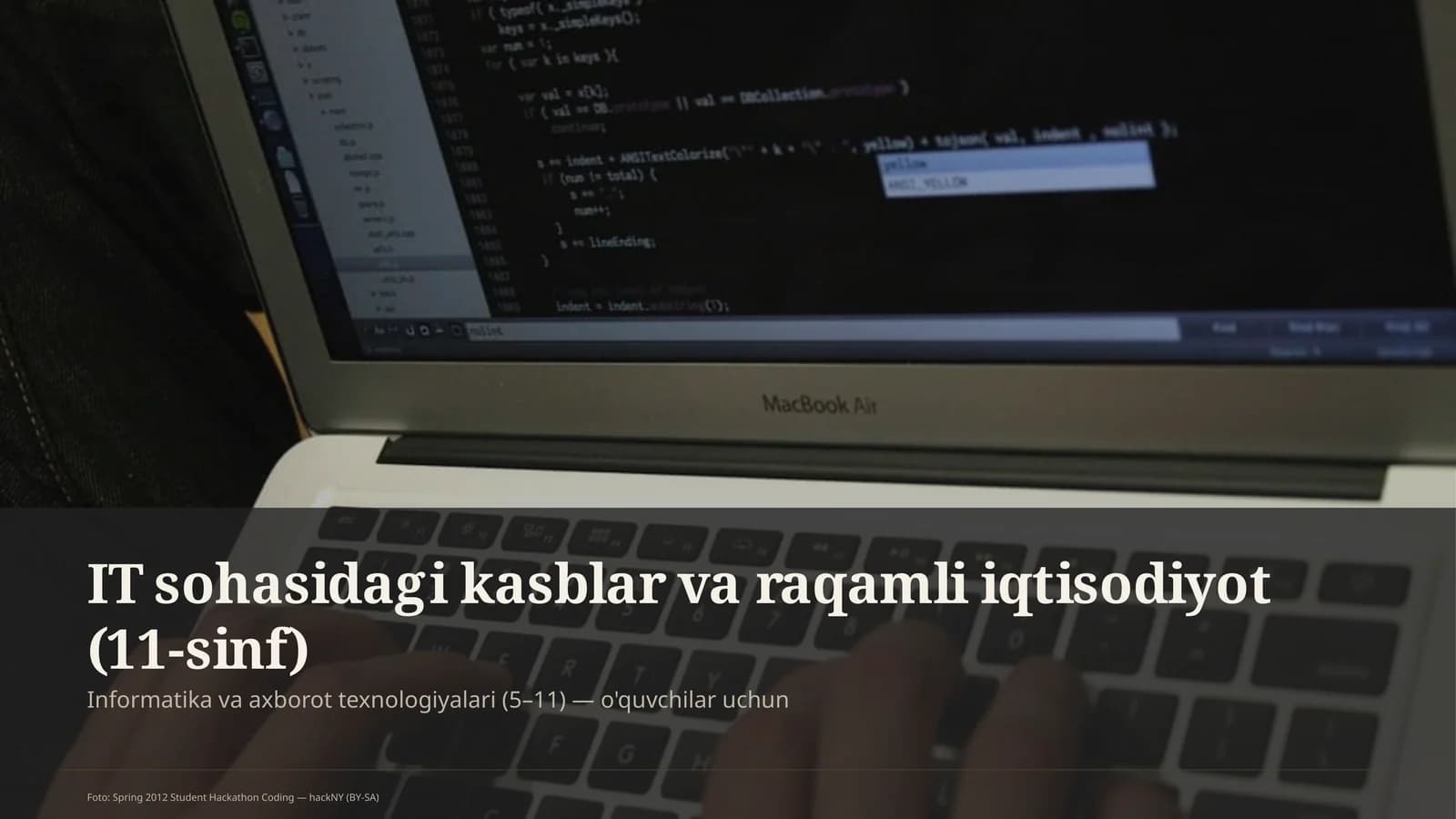 IT sohasidagi kasblar va raqamli iqtisodiyot (11-sinf)