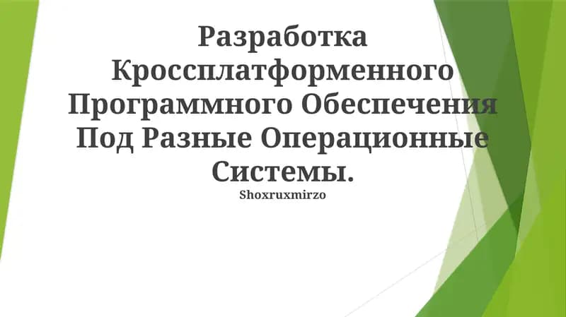 Разработка Кроссплатформенного Программного Обеспечения