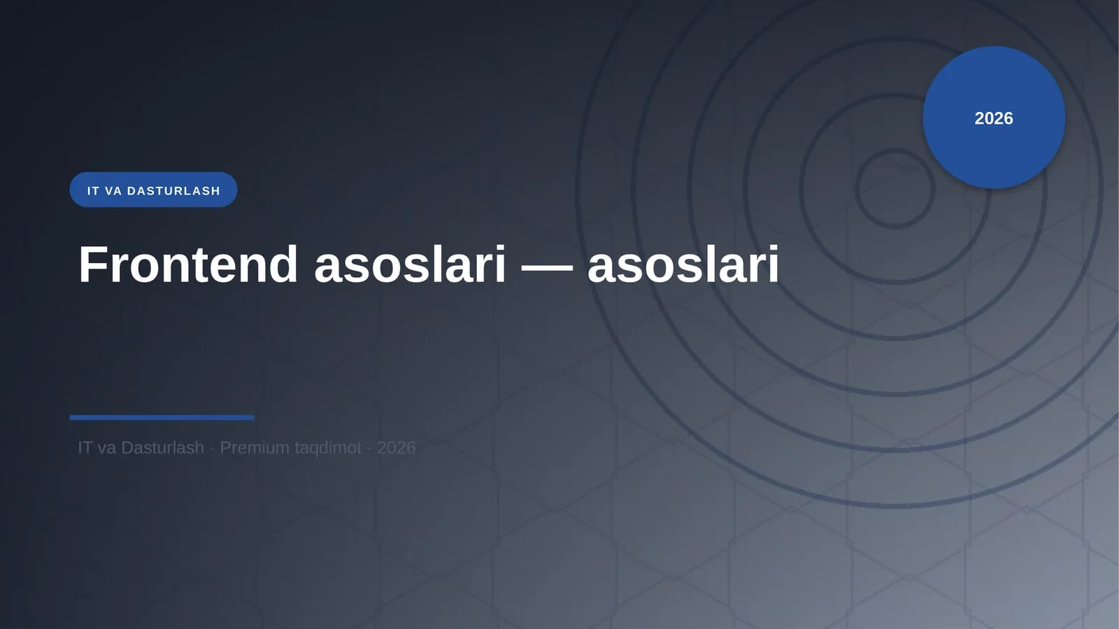 Frontend asoslari — asoslari
