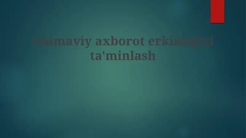 Ommaviy axborot erkini taminlash