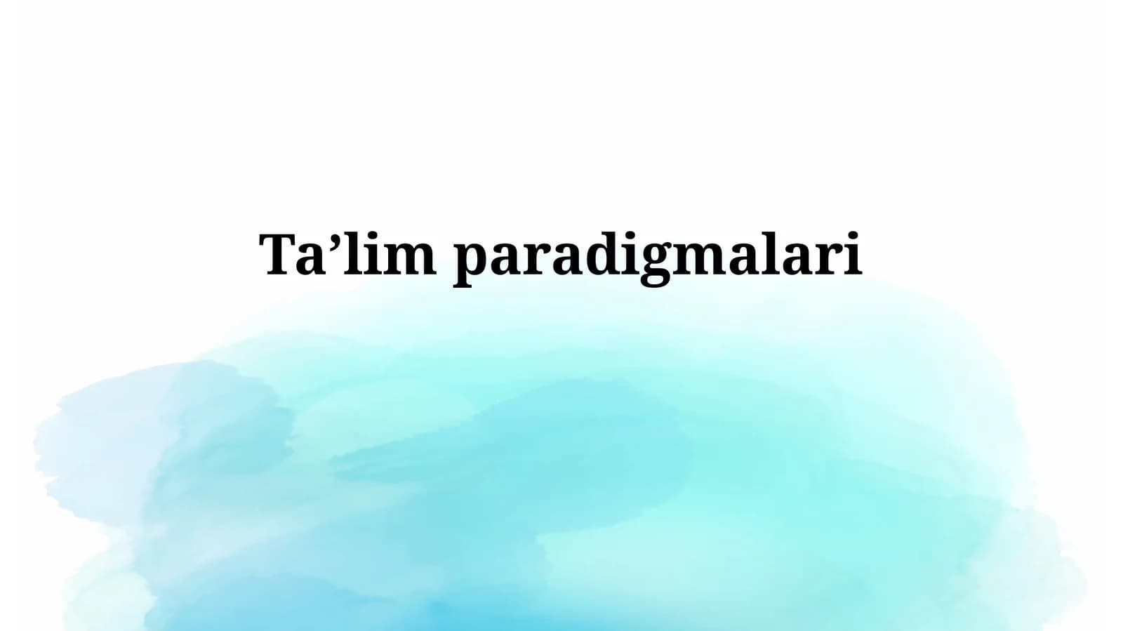 Ta'limparadigmalari