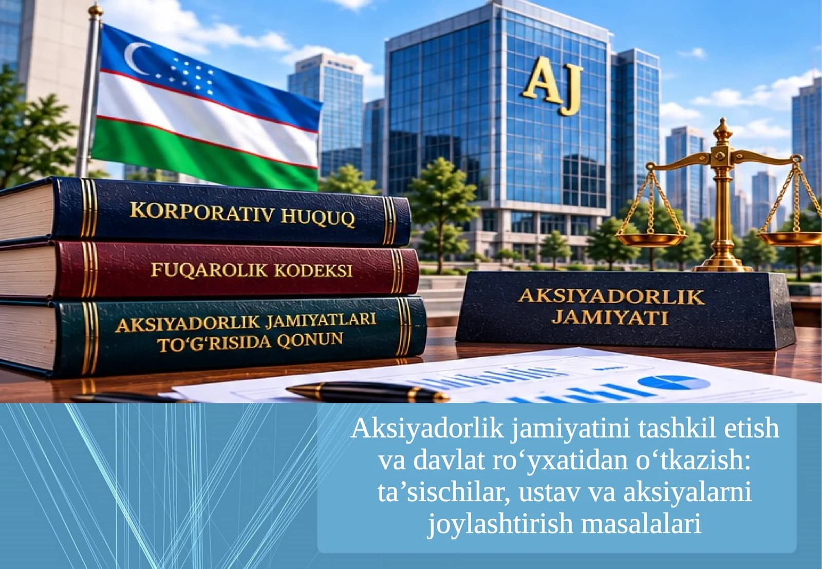 Aksiyadorlik jamiyatini tashkil etish va davlat ro'yxatiga no'kazish: ta'sischi lar, ustav va aksiyalarini joylashtirish masalalari