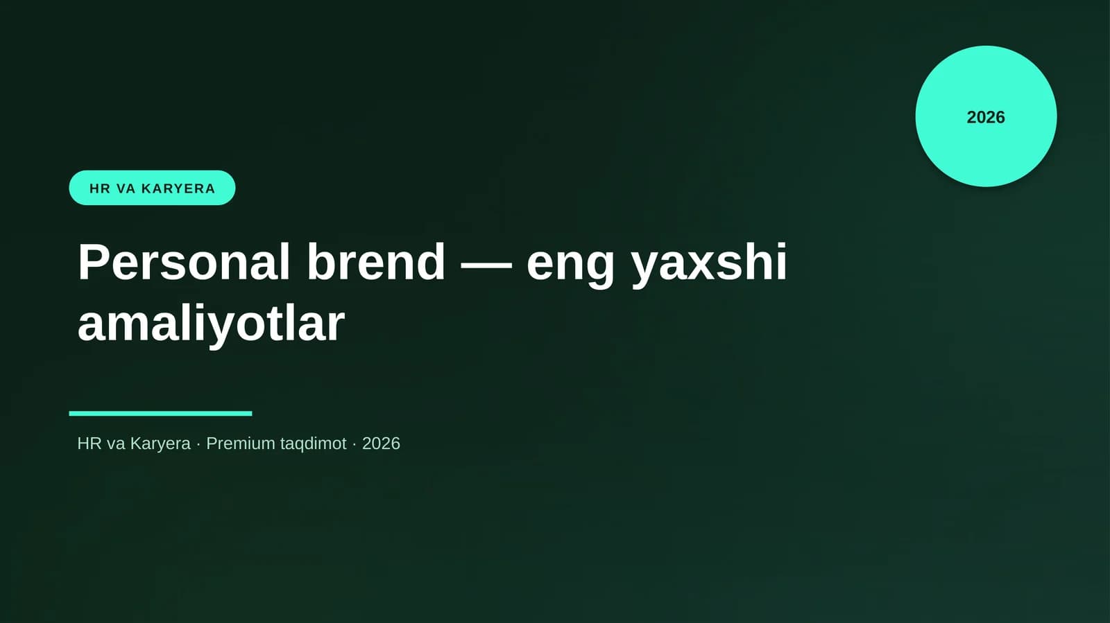 Personal brend — eng yaxshi amaliyotlar