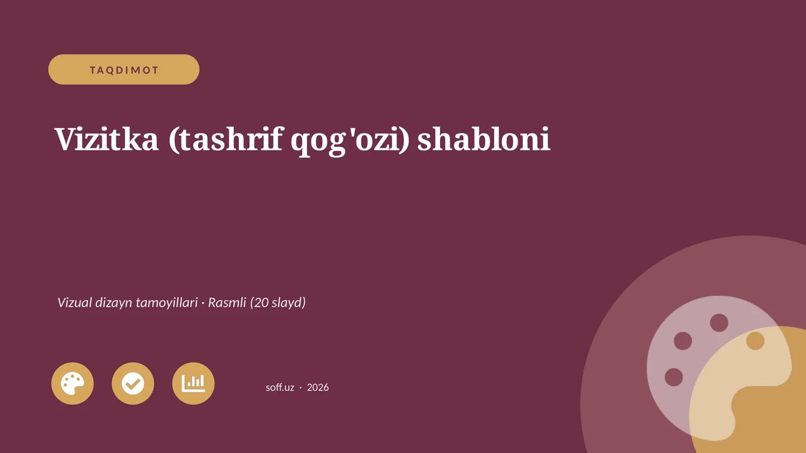 Vizitka (tashrif qog'ozi) shabloni
