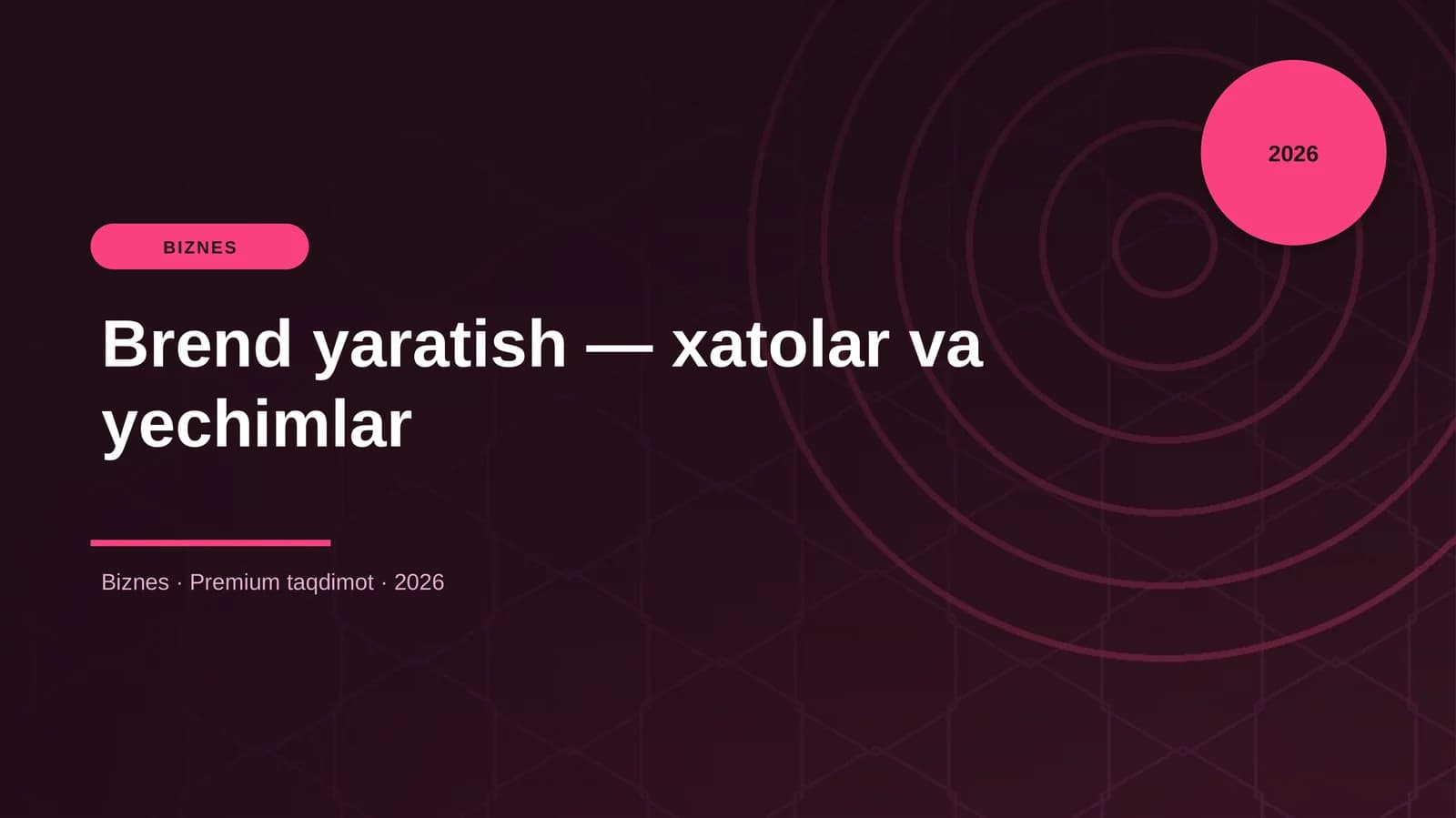 Brend yaratish — xatolar va yechimlar