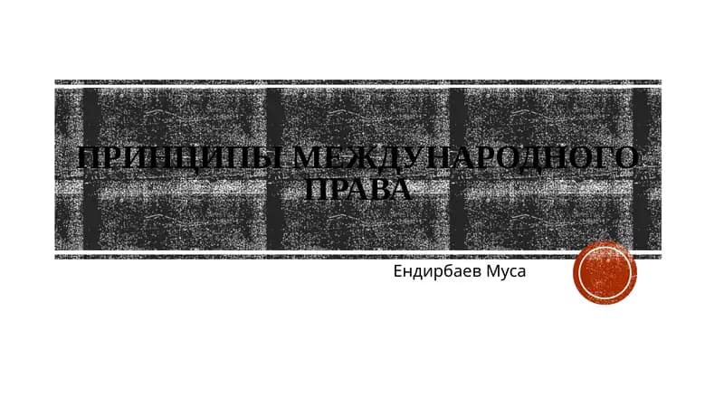 Принципы международного права