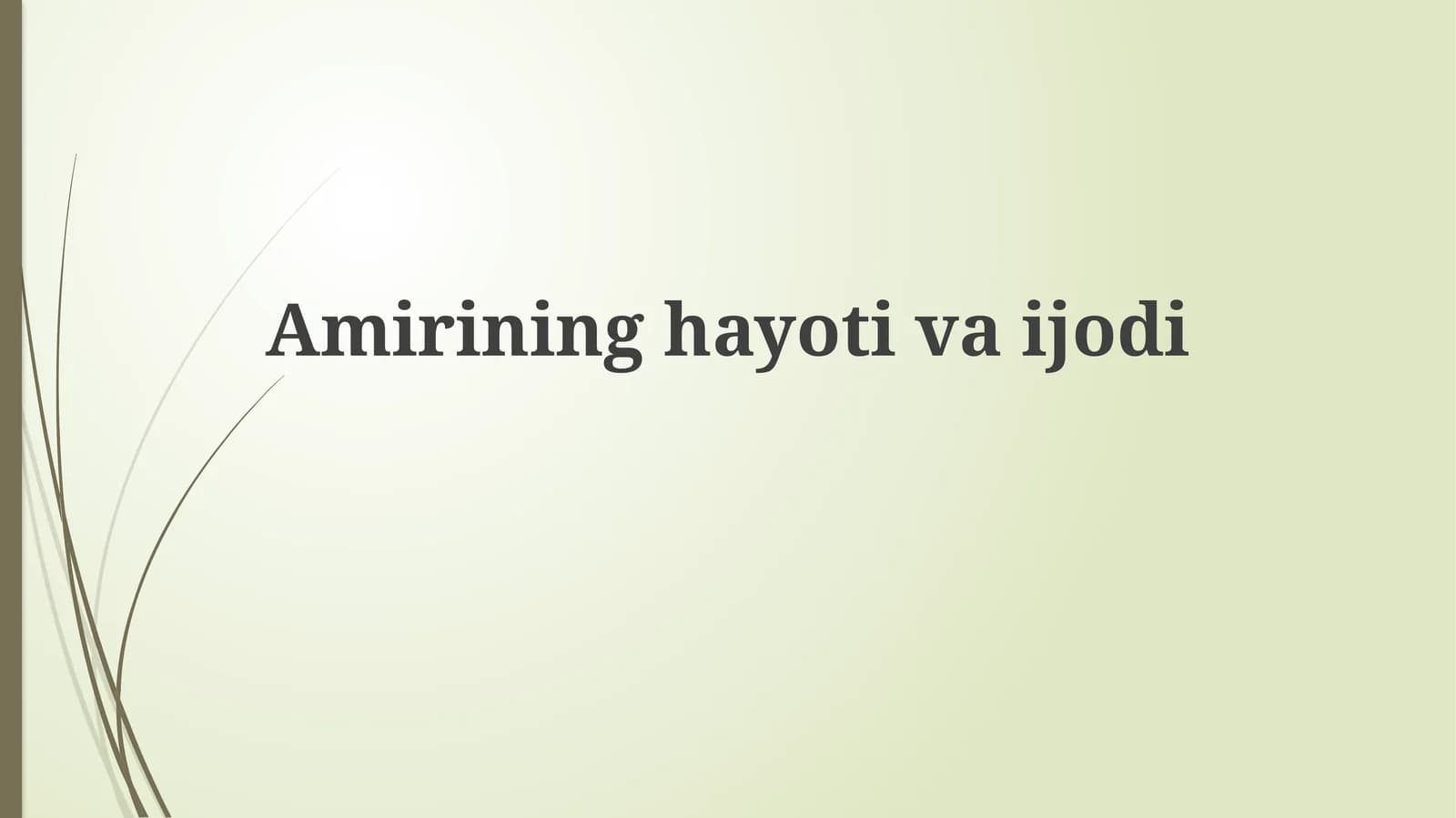 Amirining hayoti va ijodi
