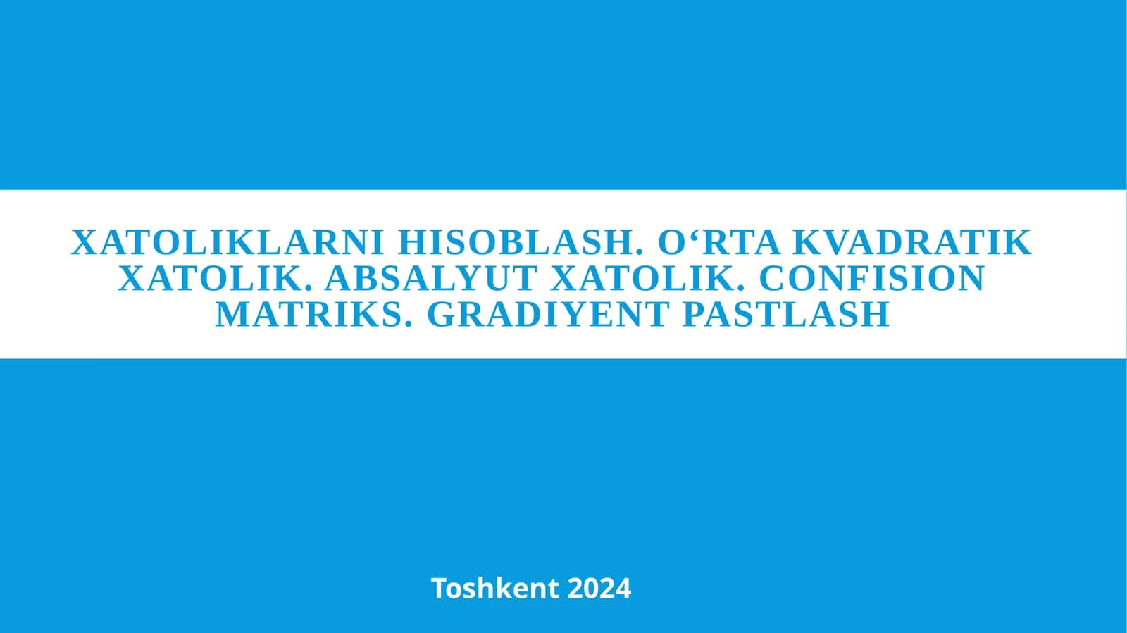 Xatoliklarni hisoblash
