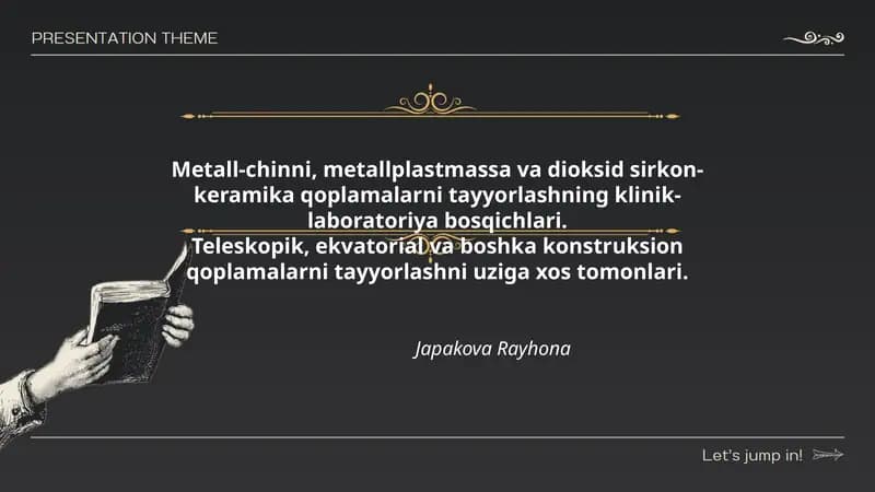 Metall-chinni, metallplastmassa va dioksid sirkon-keramika qoplamalari