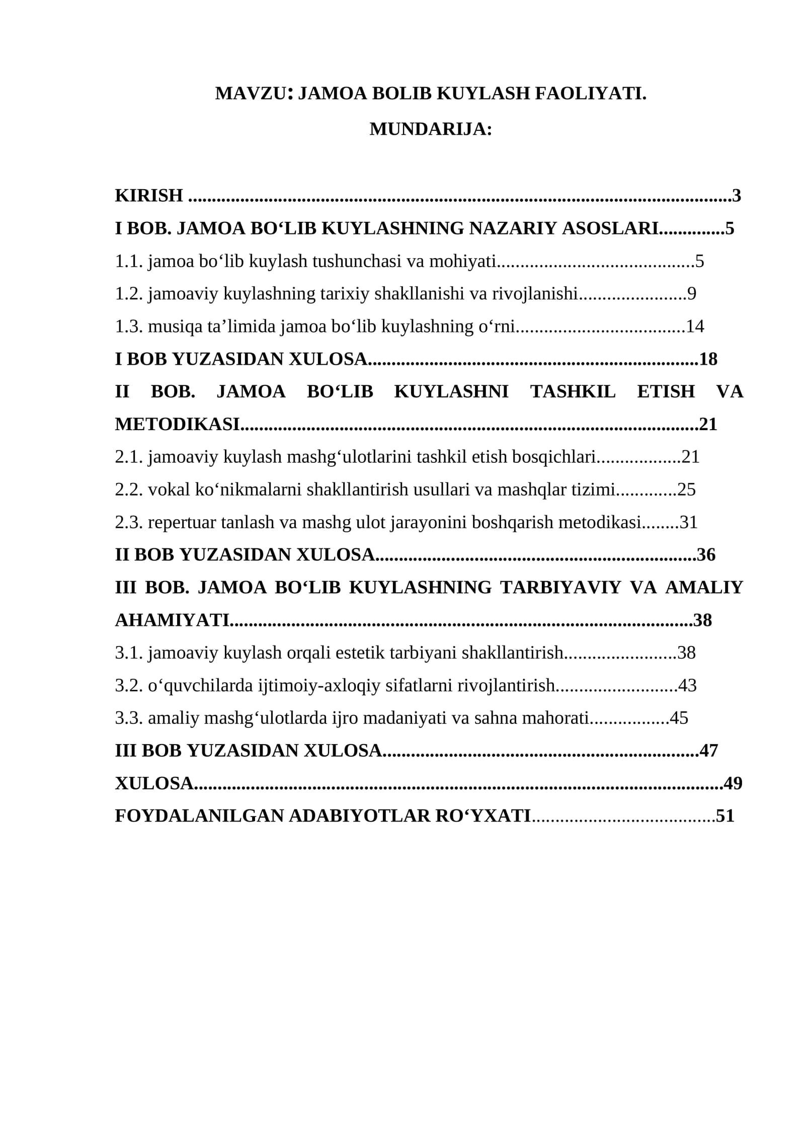 JAMOA BOLIB KUYLASH FAOLIYATI.