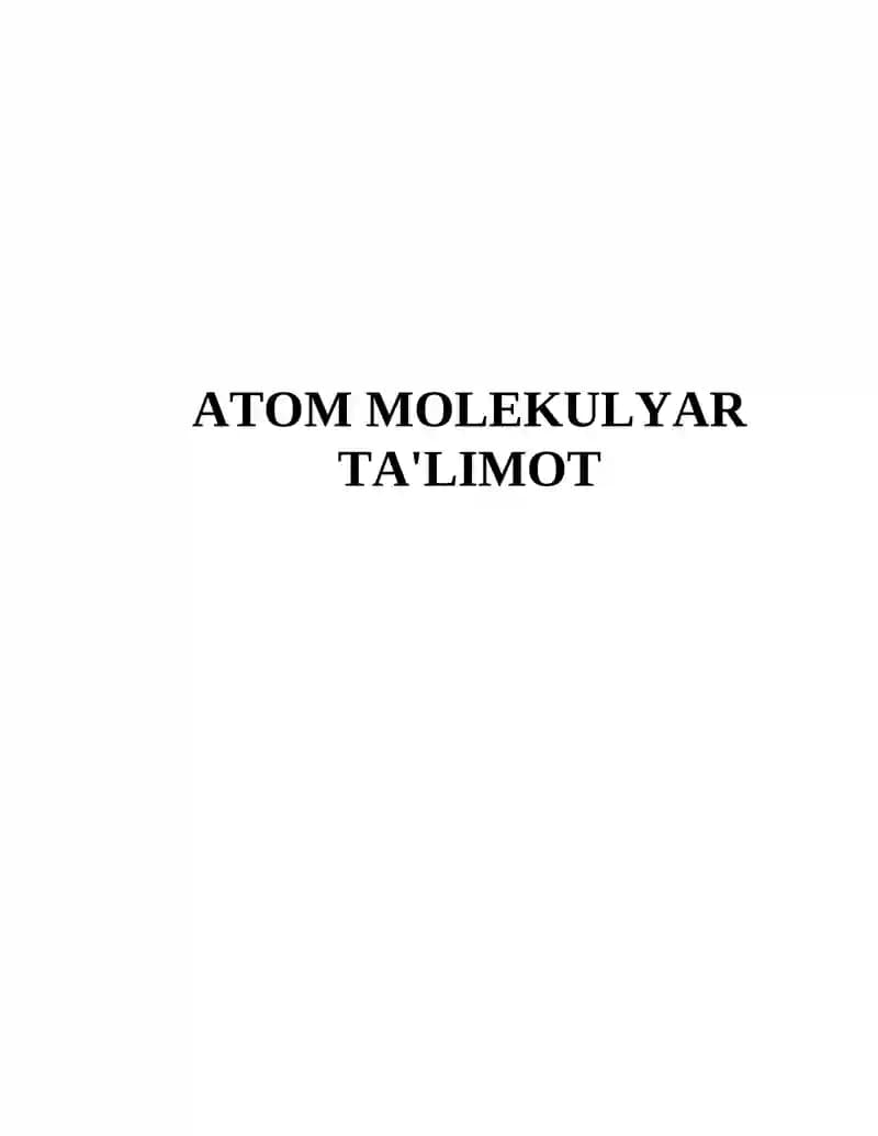 Atom Molekulyar Ta'limot