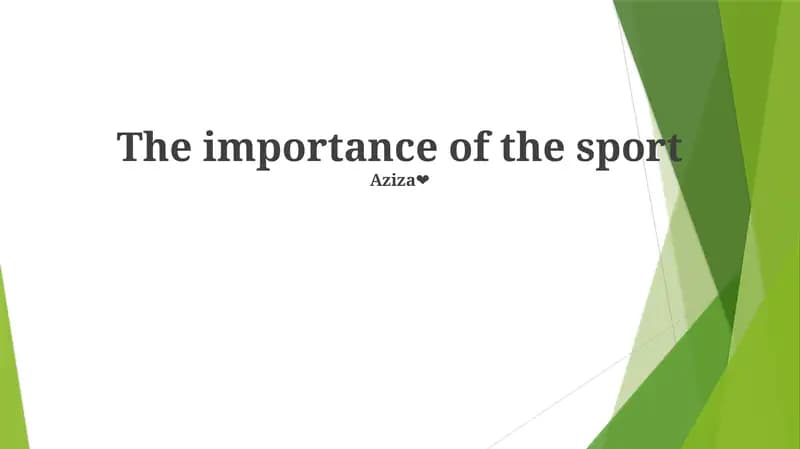 Sportning ahamiyati