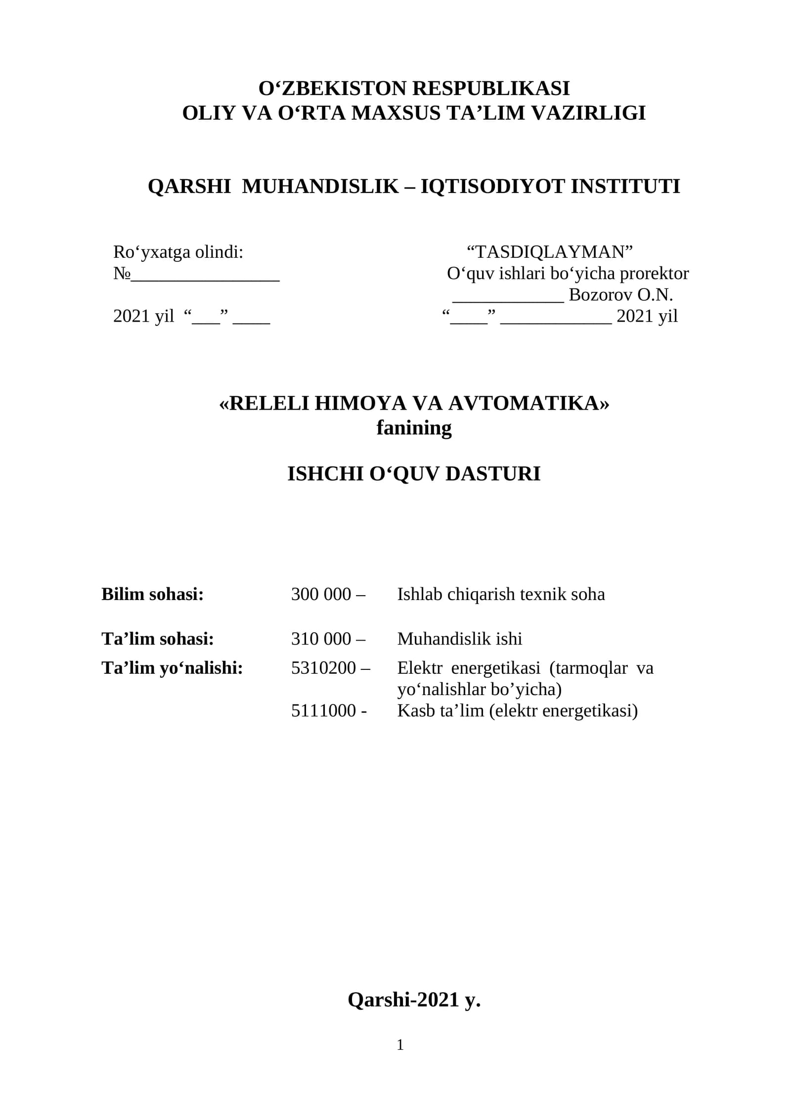RELELI HIMOYA VA AVTOMATIKA