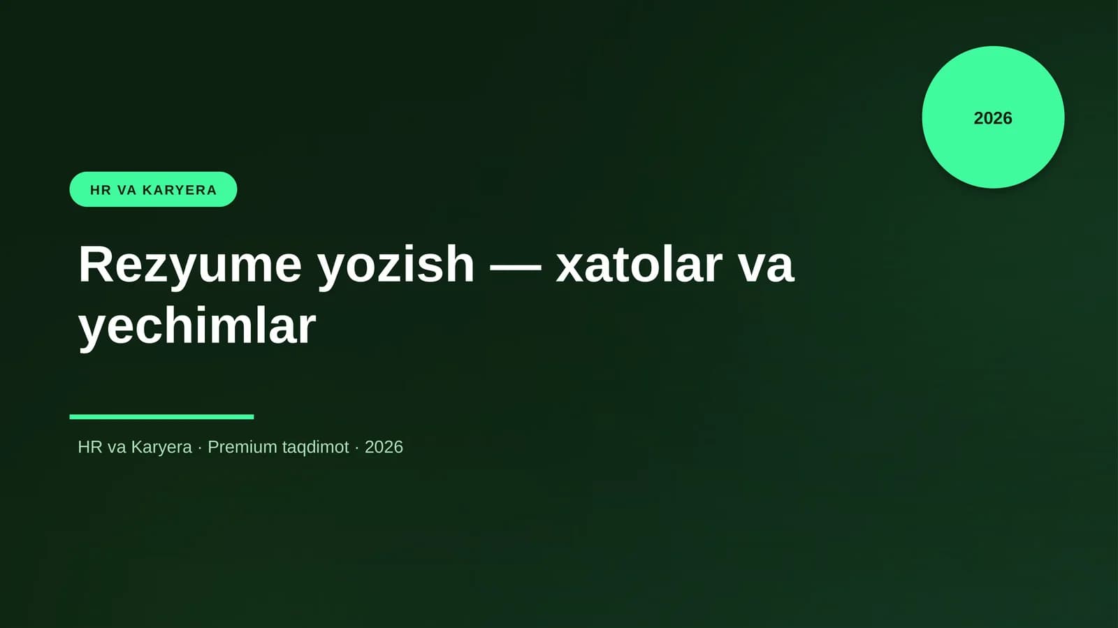 Rezyume yozish — xatolar va yechimlar