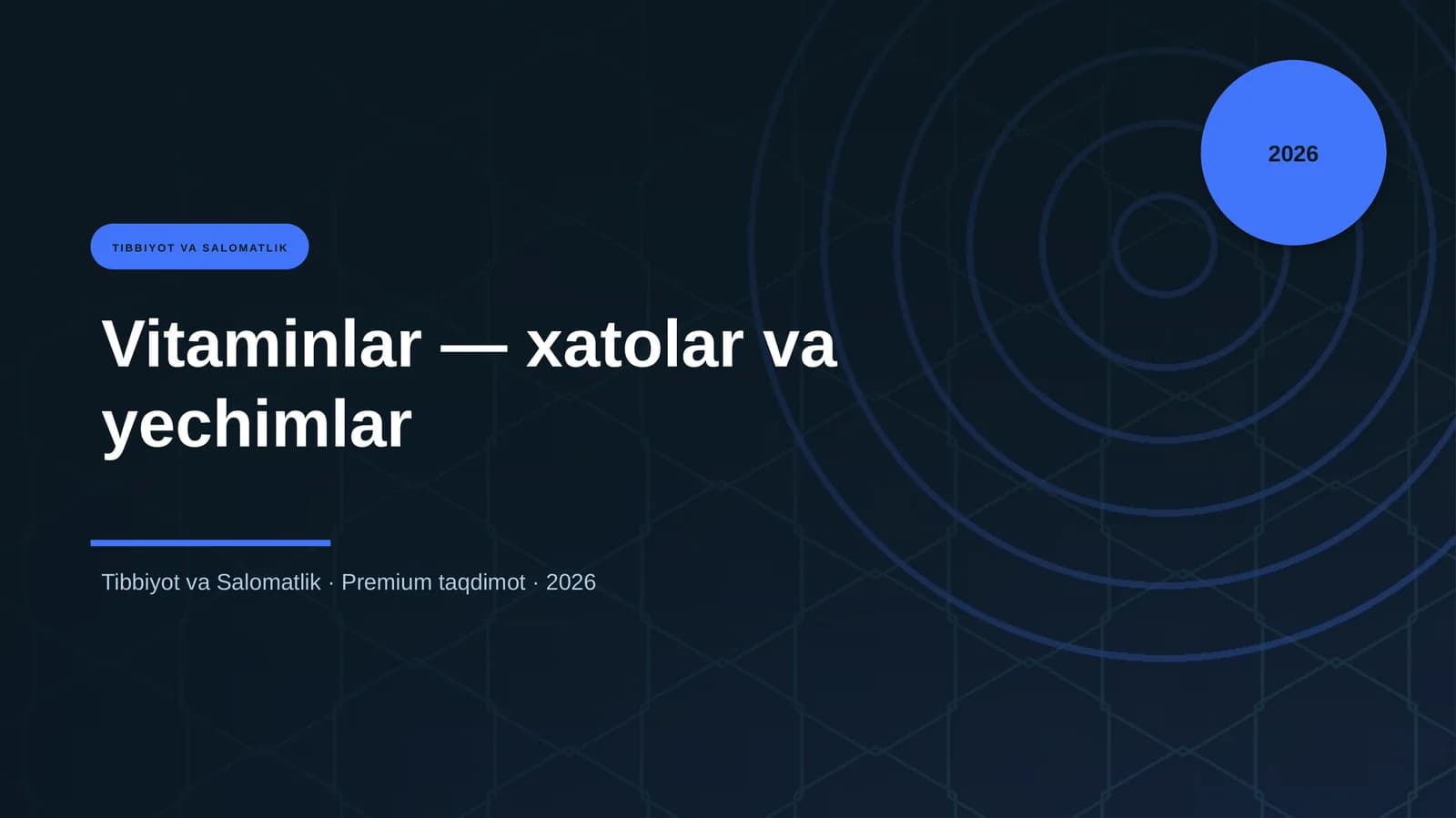 Vitaminlar — xatolar va yechimlar