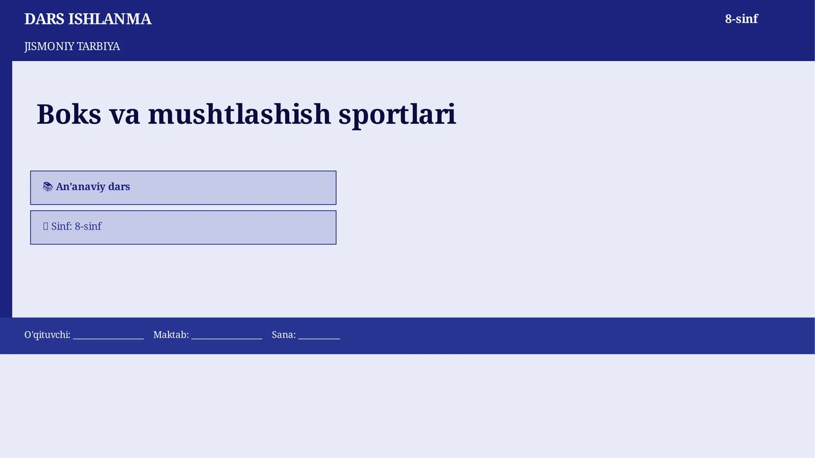 DARS ISHLANMA 8-sinf