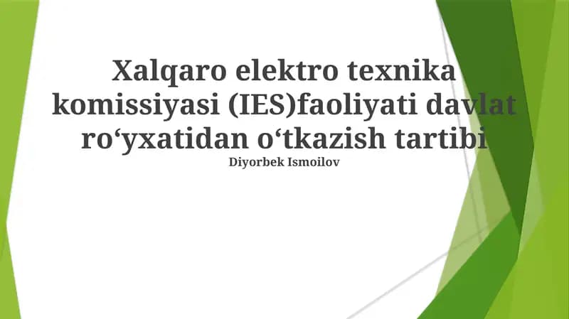Xalqaro elektro texnika komissiyasi (IES)