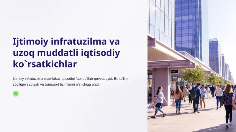 Ijtimoiy infratuzilma va uzoq muddatli iqtisodiy ko`rsatkichlar