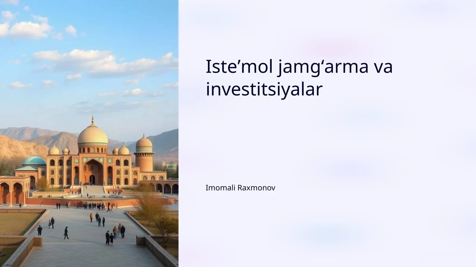 Isteʼmol jamgʻarma va investitsiyalar