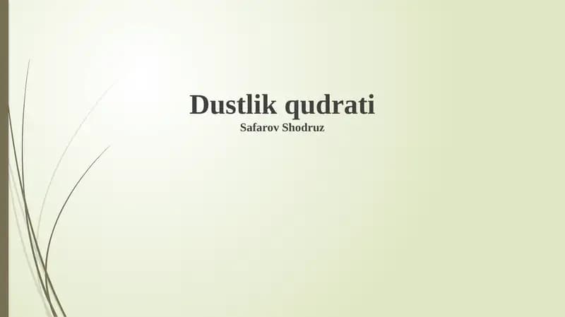 Do'stlik qudrati
