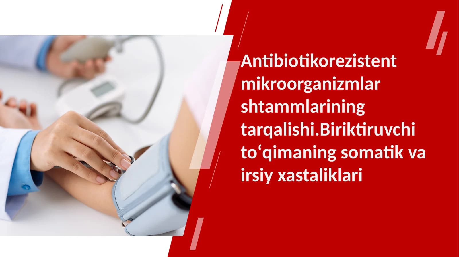 Antibiotikorezistent mikroorganizmlar shtammlarining tarqalishi.Biriktiruvchi toʻqimaning somatik va