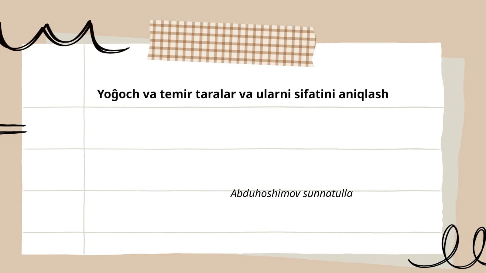 Yoĝoch va temir taralar va ularni sifatini aniqlash Abduhoshimov sunnatulla