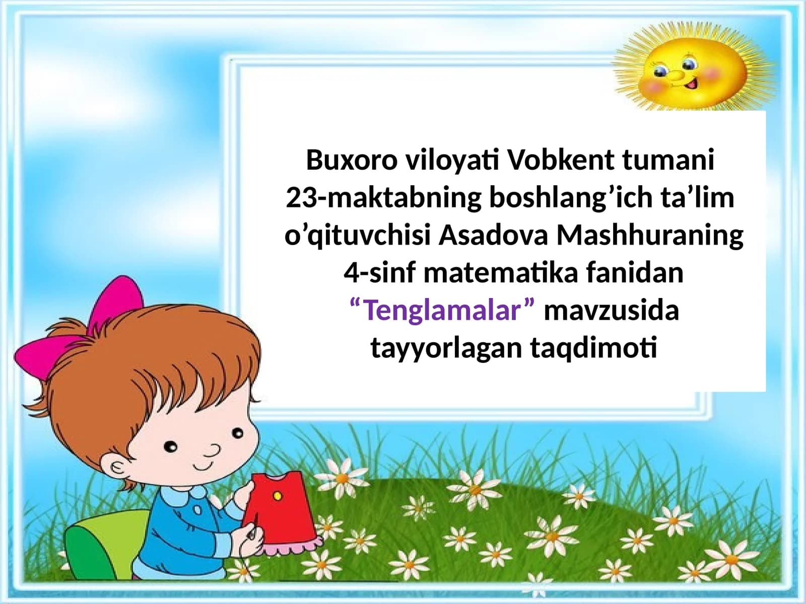 "Tenglamalar" taqdimoti
