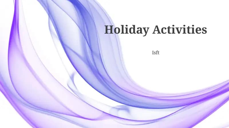 Holiday Activities