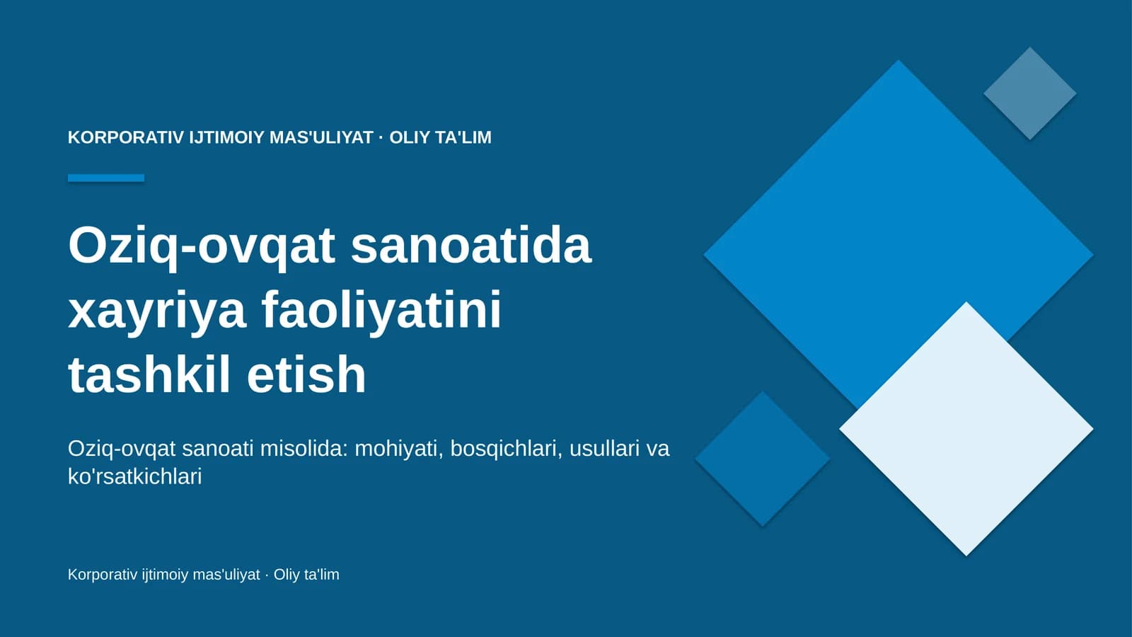 oziq ovqat sanoatida xayriya faoliyatini tashkil etish 1612