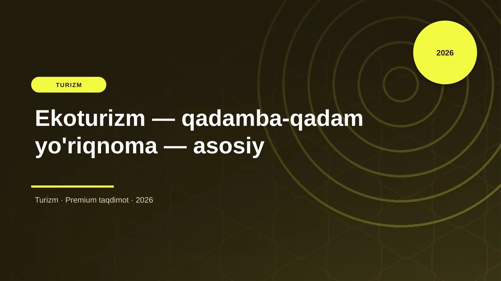 Ekoturizm — qadamba-qadam yo'riqnoma — asosiy