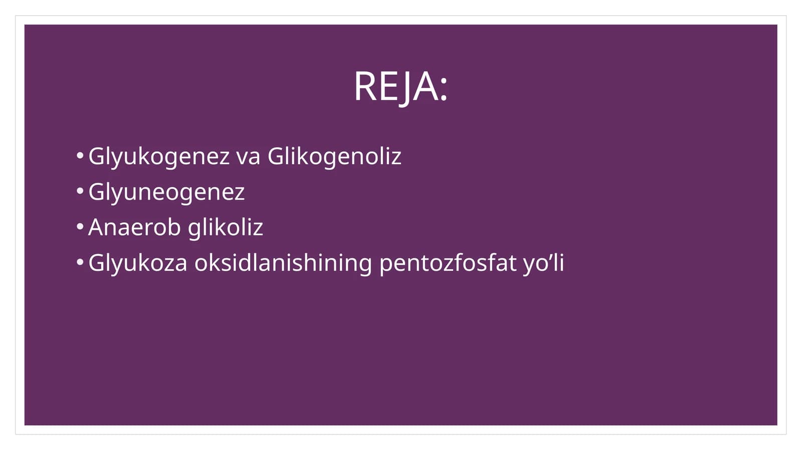 Glyukoza metobolizmi biokimyosi