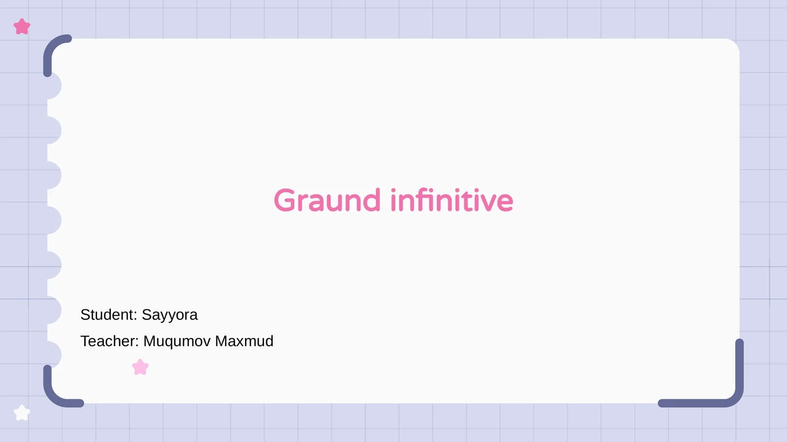 Graund infinitive