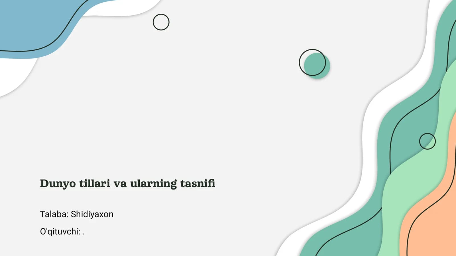 Dunyo tillari va ularning tasnifi
