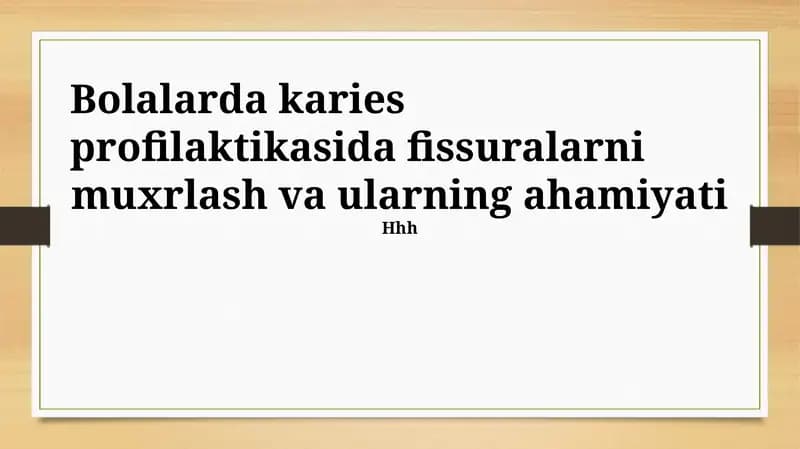 Karies profilaktikasi
