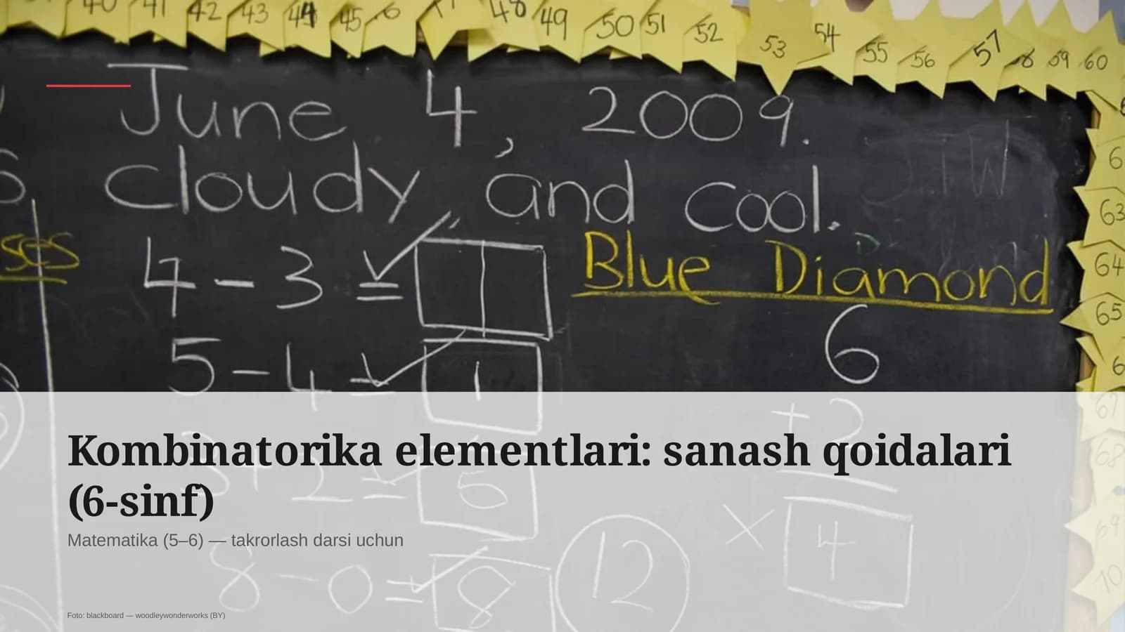 Kombinatorika elementlari: sanash qoidalari (6-sinf)