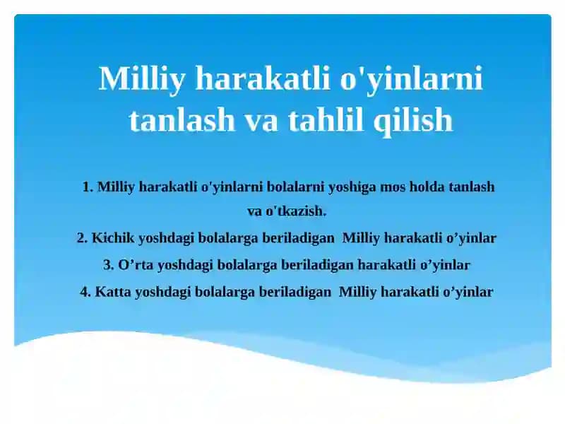 Milliy harakatli o'yinlar