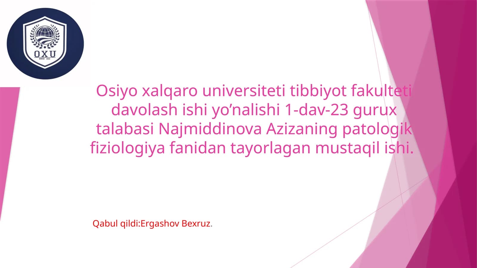 Surunkali yallig‘lanish pathologik fiziologiyasi