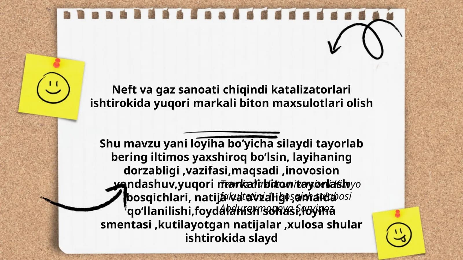 Neft va gaz sanoati chiqindi katalizatorlari ishtirokida yuqori markali biton maxsulotlari olish
